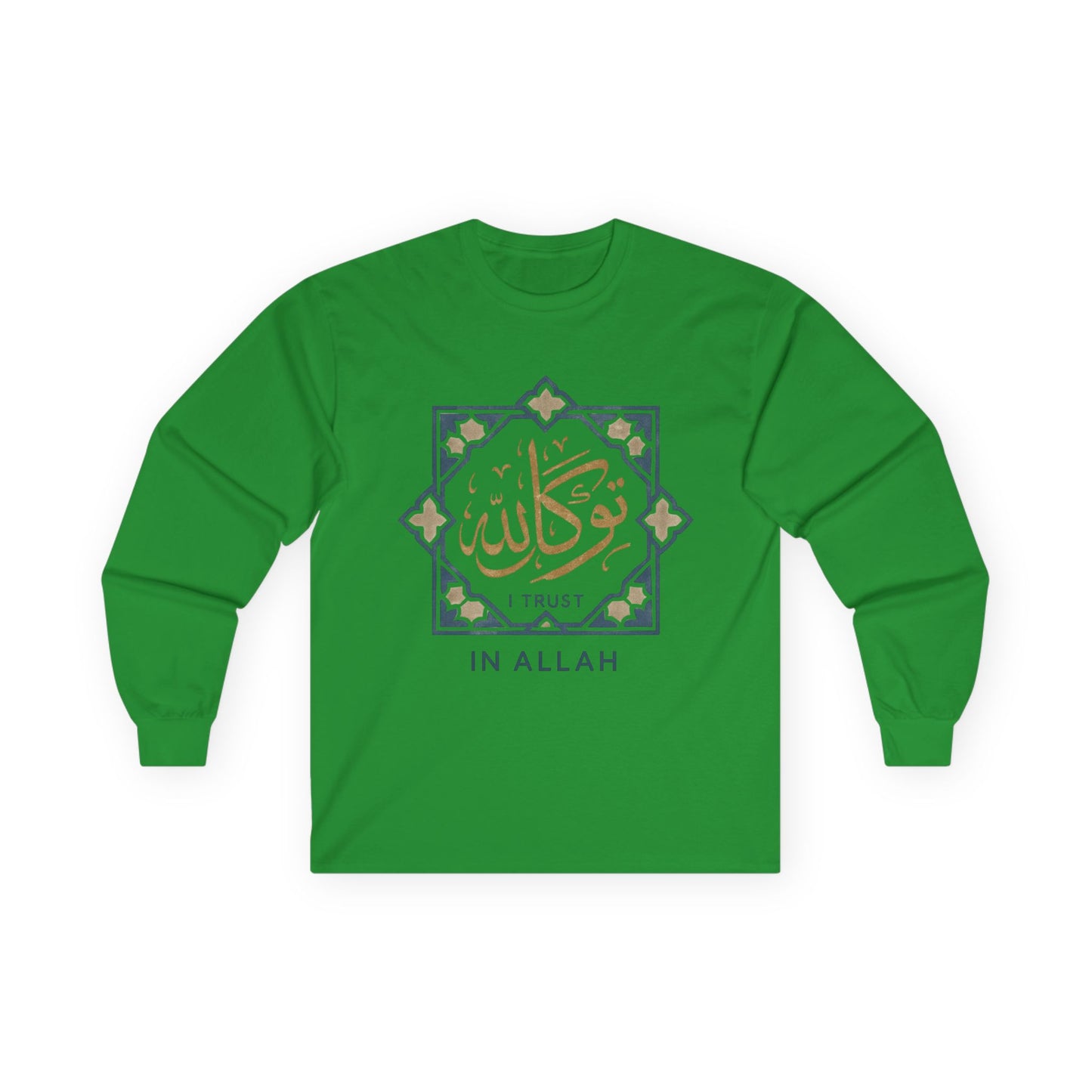 Faith-Inspired Unisex Long Sleeve Tee, Trust In Allah Shirt, Islamic Art T-Shirt, Modest Fashion, Spiritual Gift, Everyday Wear