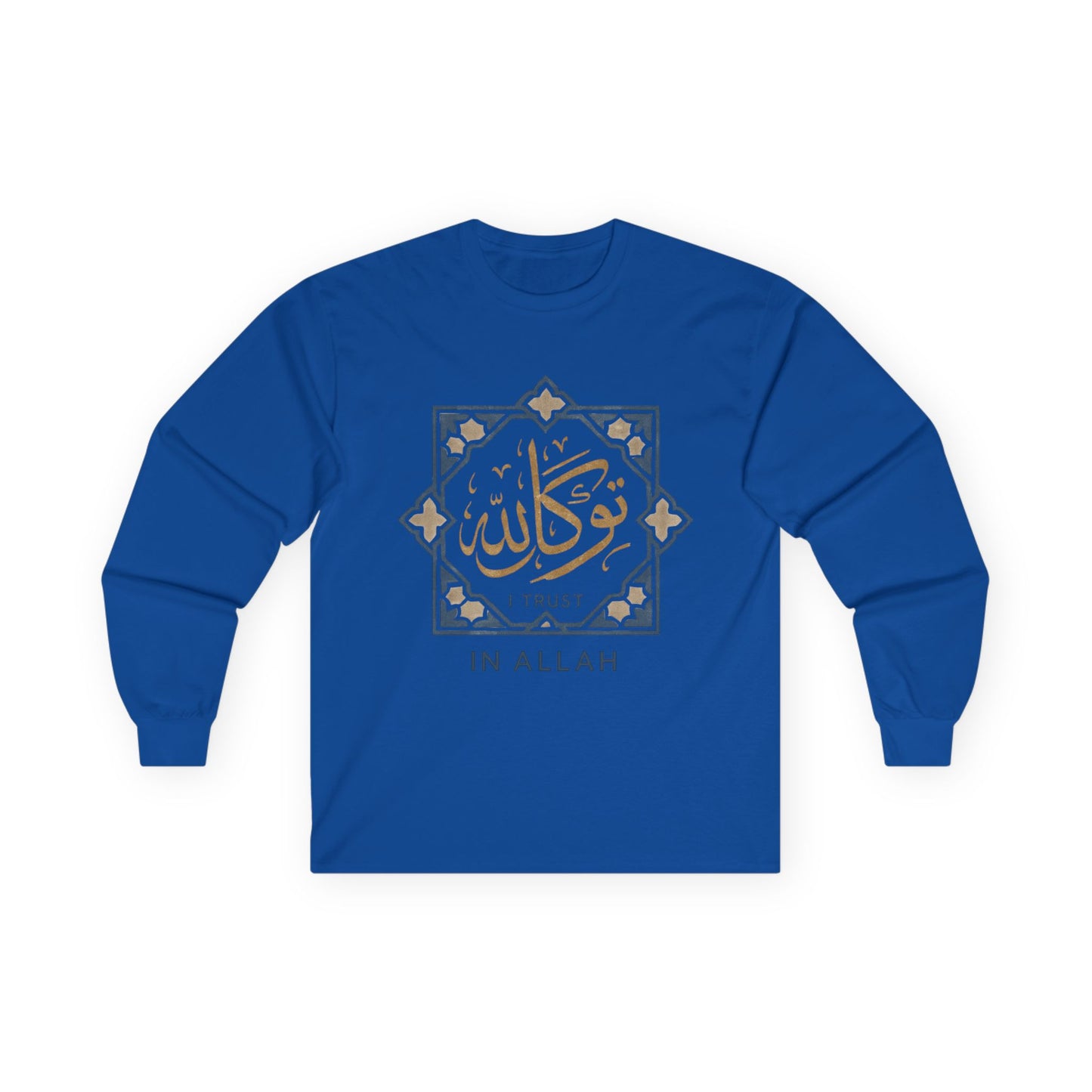 Faith-Inspired Unisex Long Sleeve Tee, Trust In Allah Shirt, Islamic Art T-Shirt, Modest Fashion, Spiritual Gift, Everyday Wear