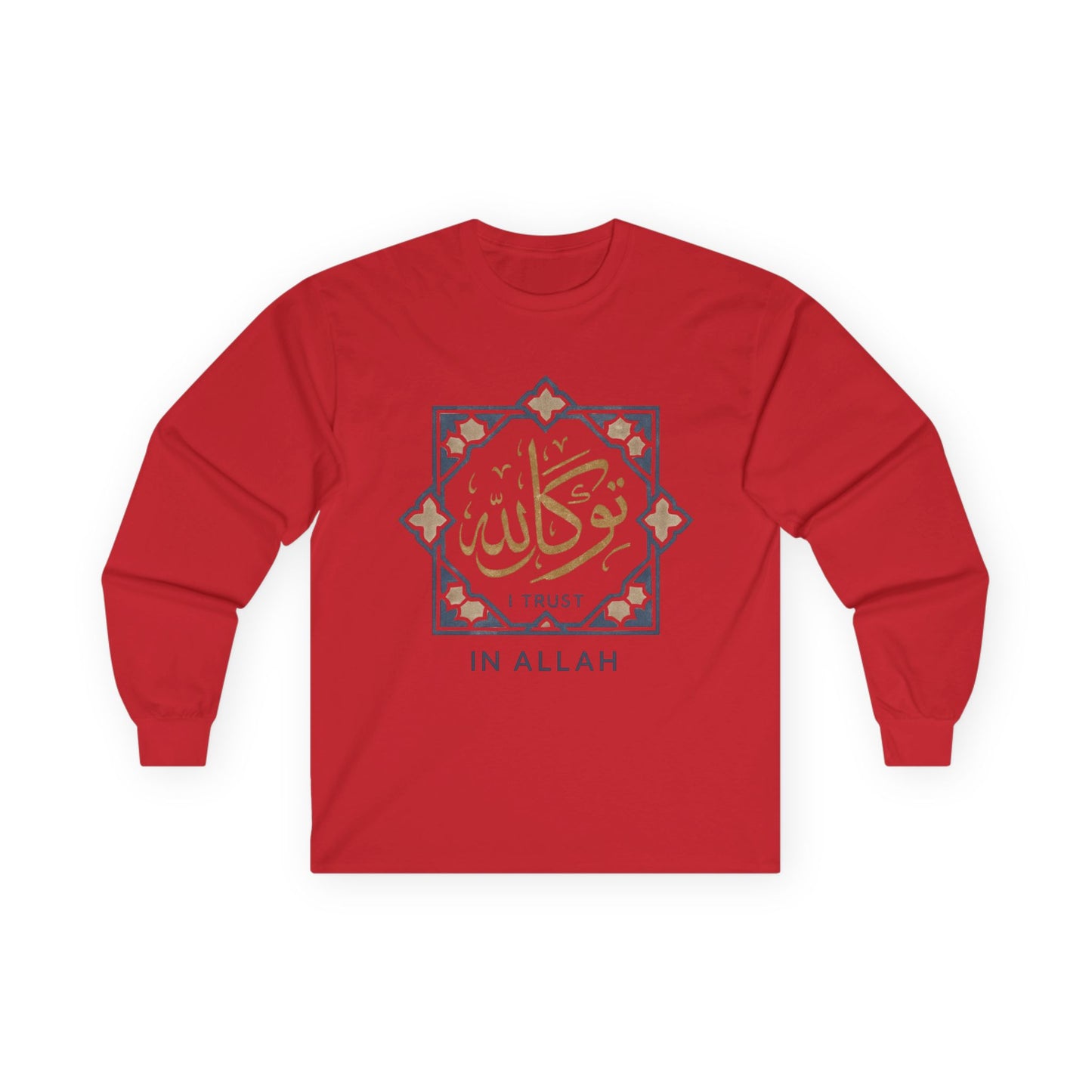 Faith-Inspired Unisex Long Sleeve Tee, Trust In Allah Shirt, Islamic Art T-Shirt, Modest Fashion, Spiritual Gift, Everyday Wear