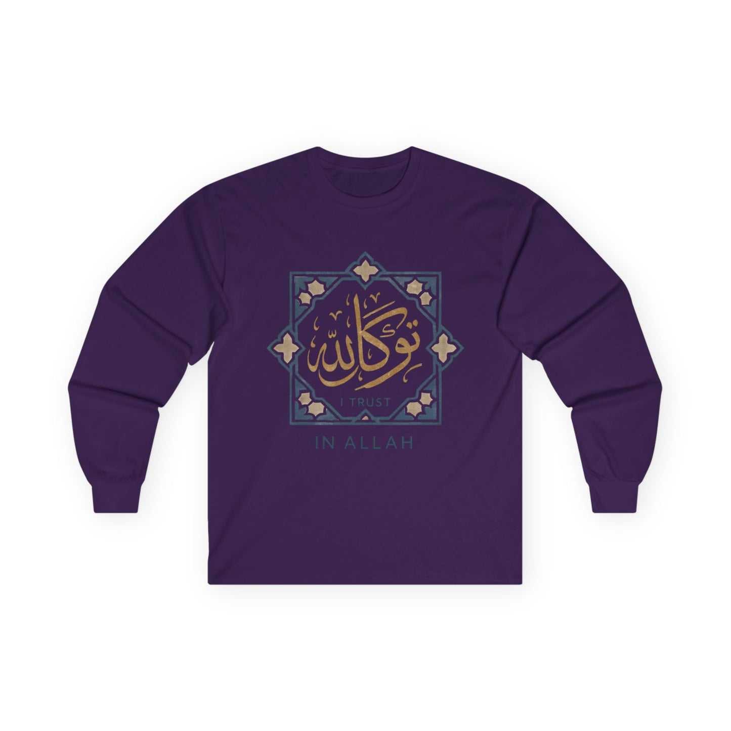 Faith-Inspired Unisex Long Sleeve Tee, Trust In Allah Shirt, Islamic Art T-Shirt, Modest Fashion, Spiritual Gift, Everyday Wear