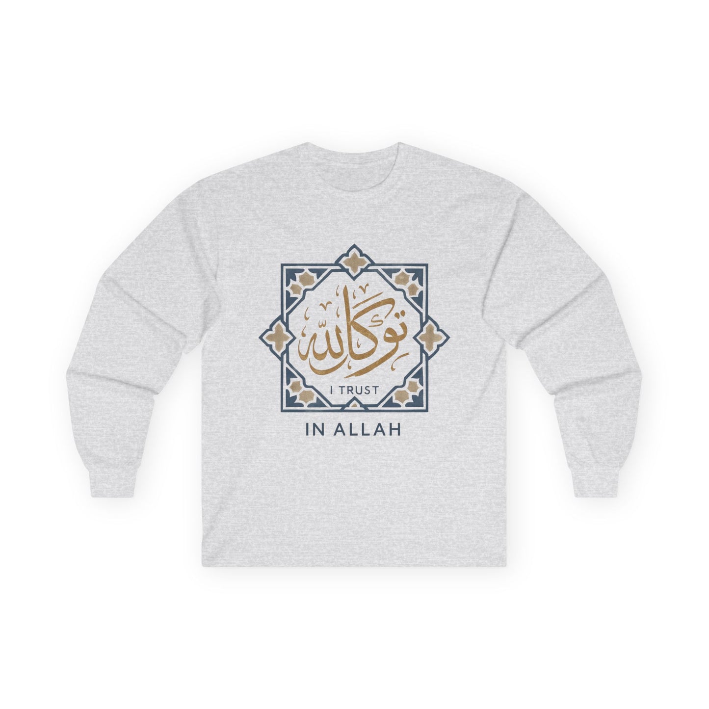 Faith-Inspired Unisex Long Sleeve Tee, Trust In Allah Shirt, Islamic Art T-Shirt, Modest Fashion, Spiritual Gift, Everyday Wear