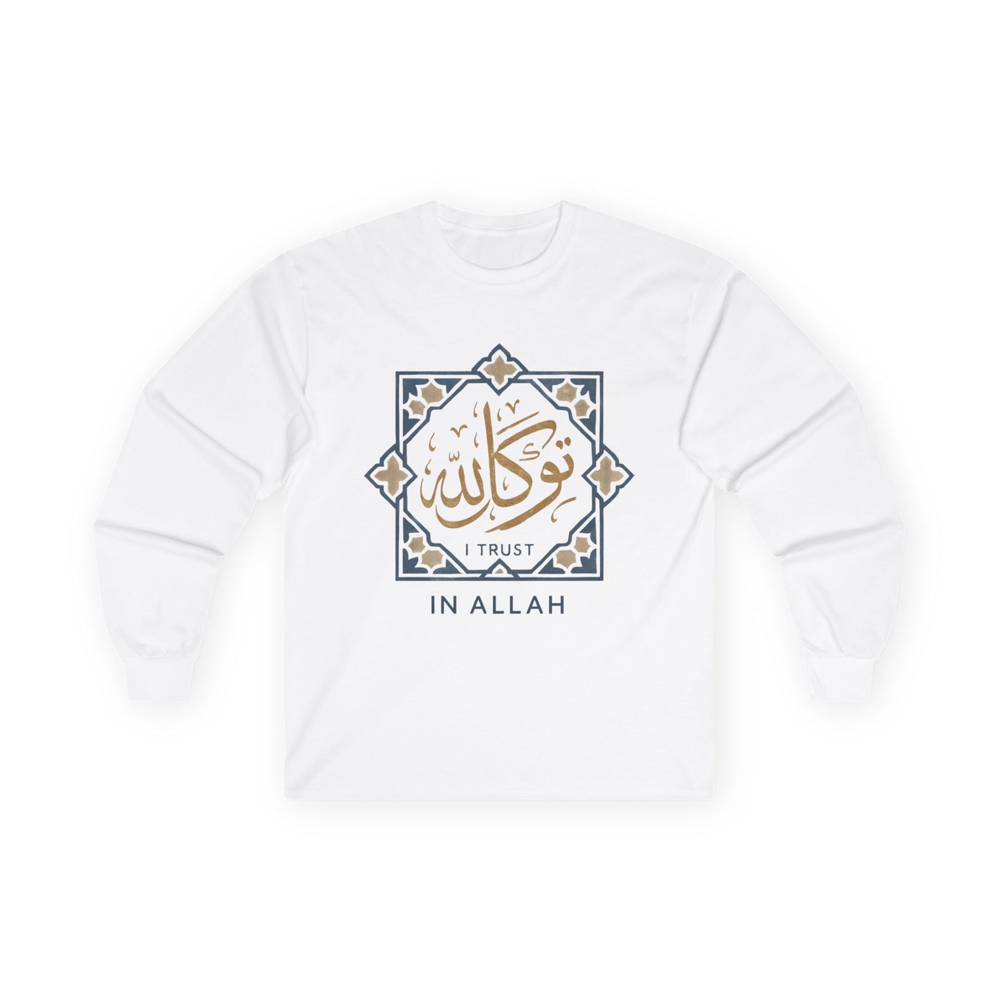 Faith-Inspired Unisex Long Sleeve Tee, Trust In Allah Shirt, Islamic Art T-Shirt, Modest Fashion, Spiritual Gift, Everyday Wear