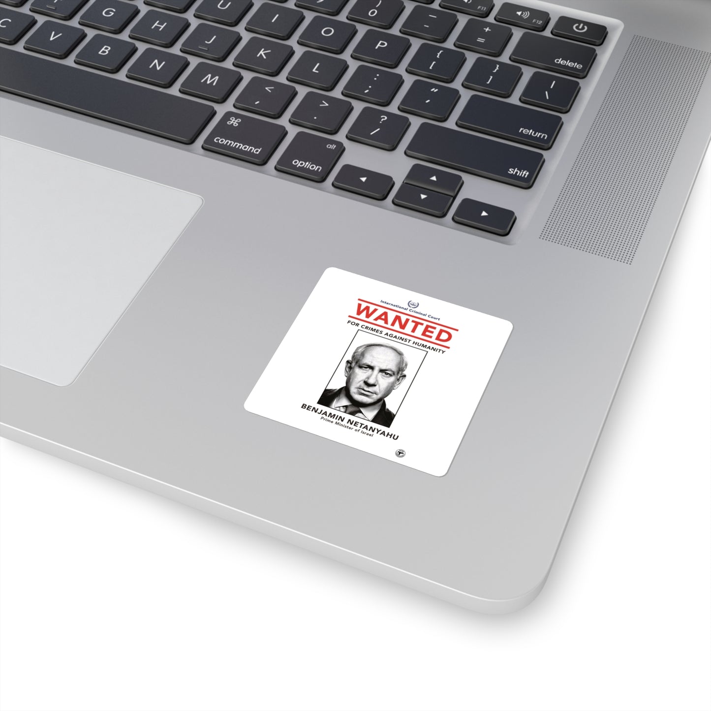Wanted Square Sticker-benjamin netanyahu