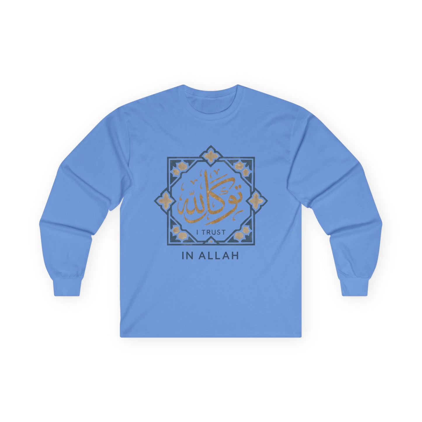 Faith-Inspired Unisex Long Sleeve Tee, Trust In Allah Shirt, Islamic Art T-Shirt, Modest Fashion, Spiritual Gift, Everyday Wear