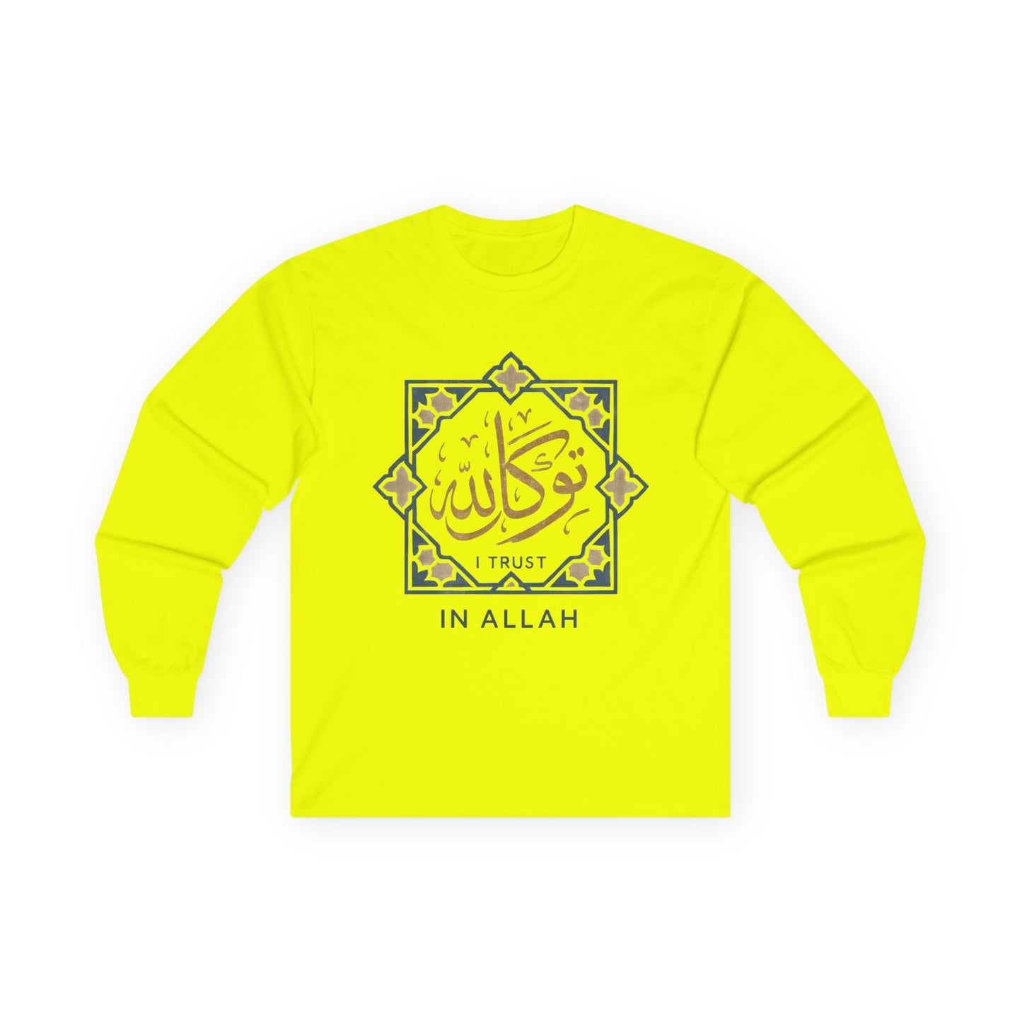 Faith-Inspired Unisex Long Sleeve Tee, Trust In Allah Shirt, Islamic Art T-Shirt, Modest Fashion, Spiritual Gift, Everyday Wear