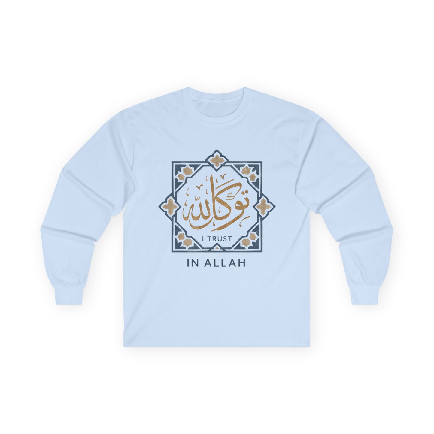 Faith-Inspired Unisex Long Sleeve Tee, Trust In Allah Shirt, Islamic Art T-Shirt, Modest Fashion, Spiritual Gift, Everyday Wear