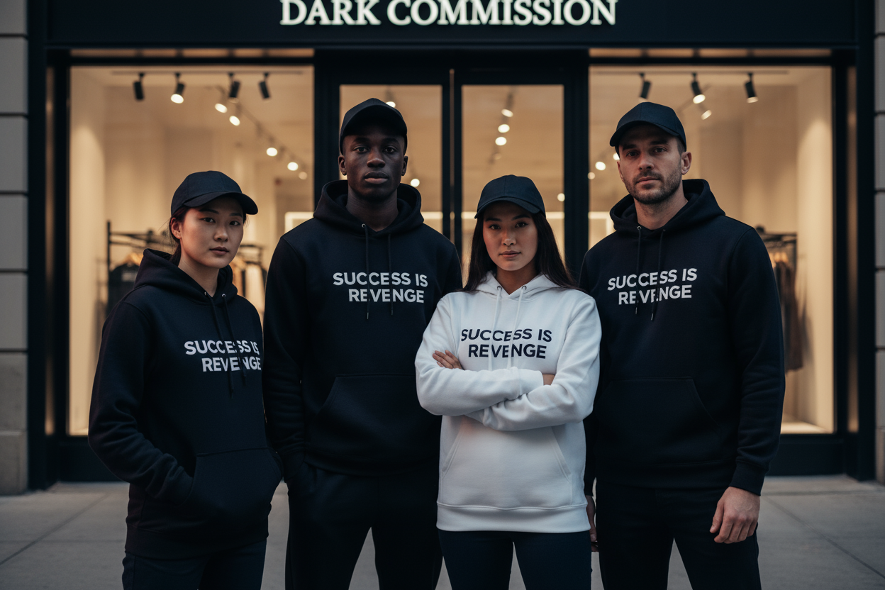 Change the background to a good one that represent the building of a clothing store 